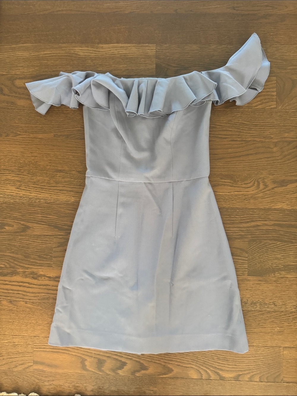 French Connection Blue/Gray Mini Dress - can be worn off or on shoulder